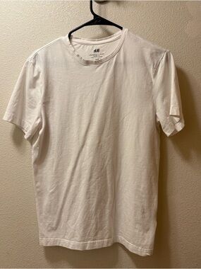 H&M White Crew Neck Short Sleeve Tee